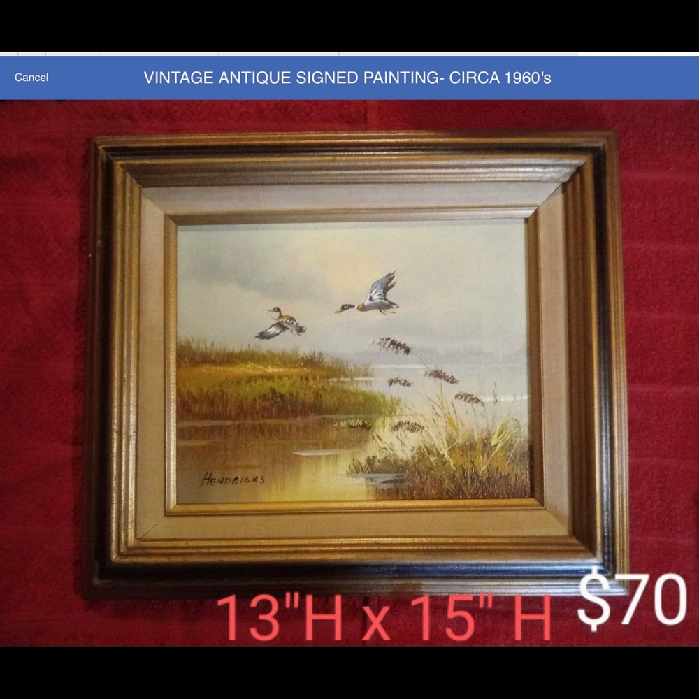 vintage antique signed painting-circa 1960's